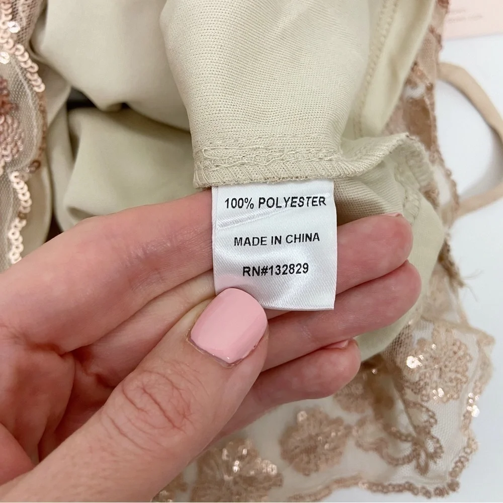 Superdown Abigal Mini Dress in Gold Size L